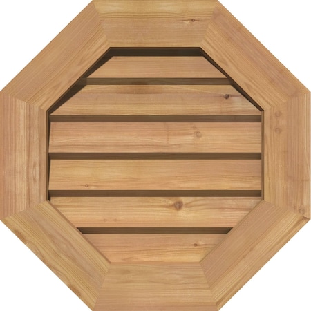 Ekena Millwork Octagonal Gable Vnt Non-Functional Western Red Cedar Gable Vnt w/Decorative Face Frame, 34"W x 34"H GVWOC34X3402SDUWR